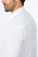 Men’s Modern Fit Stretch Dress Shirt - White - Platini Fashion