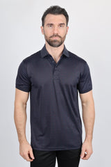 Mens Modern Fit Stretch Full Body Crystals Polo - Platini Fashion