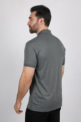 Mens Modern Fit Stretch Full Body Crystals Polo - Platini Fashion