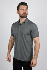Mens Modern Fit Stretch Full Body Crystals Polo - Platini Fashion