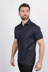 Mens Modern Fit Stretch Full Body Crystals Polo - Platini Fashion