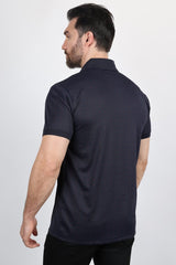 Mens Modern Fit Stretch Full Body Crystals Polo - Platini Fashion