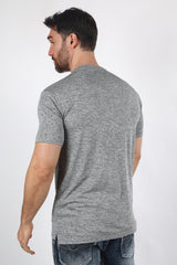 Mens Modern Fit Stretch Henley T-Shirt with Logo - Platini Fashion