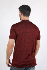 Mens Modern Fit Stretch Henley T-Shirt with Logo - Platini Fashion