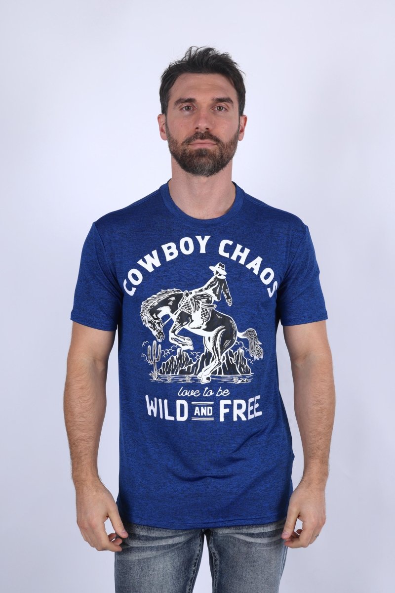 Mens Performance Fabric Modern Fit Stretch Rodeo T-Shirt - Platini Fashion