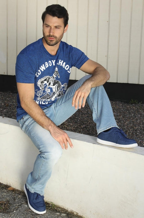 Mens Performance Fabric Modern Fit Stretch Rodeo T-Shirt - Platini Fashion