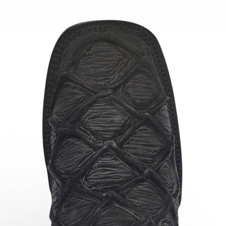 Mens Pirarucu Print Western Botin Black – Genuine Leather Square Toe H42RM7205 - Hooch Boots