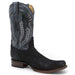 Men's Python Print Dubai Toe Leather Boots - Black - Hooch Boots