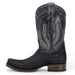 Men's Python Print Dubai Toe Leather Boots - Black - Hooch Boots