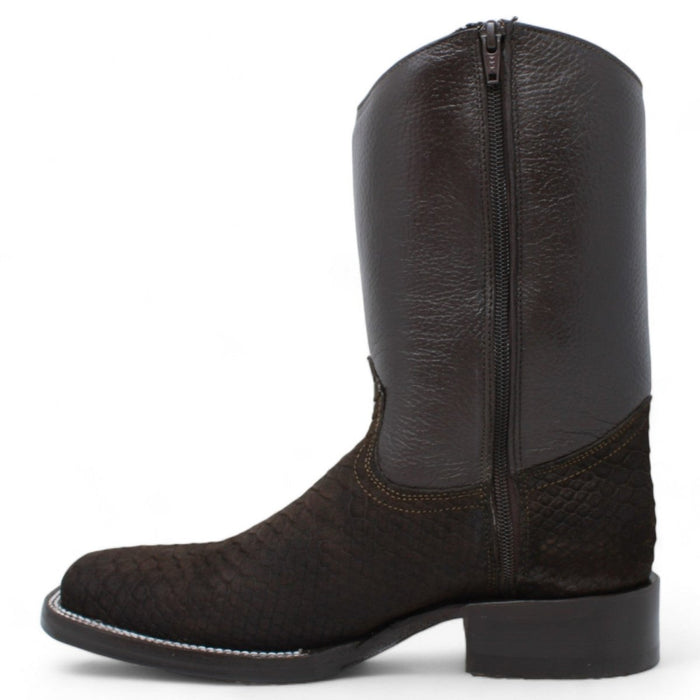 Men's Python Print Roper boots with Zipper - La Carreta