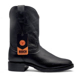 Mens Roper Boot Black – Soft Genuine Leather Round Toe Western Boot H52PR0572 - Hooch