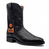 Mens Roper Boot Black – Soft Genuine Leather Round Toe Western Boot H52PR0572 - Hooch