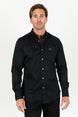 Men’s Single Pocket Logo Modern Fit Stretch Dress Shirt - Platini Fashion