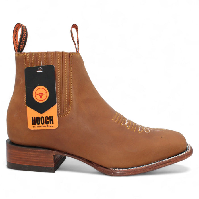 Men's Square Toe Ankle Boots - Brown - Hooch Boots