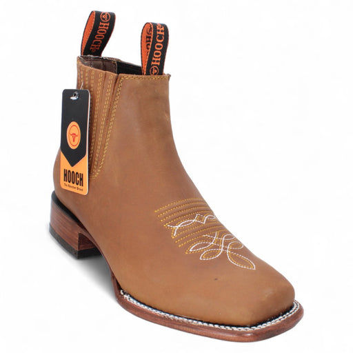 Men's Square Toe Ankle Boots - Brown - Hooch Boots