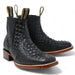 Men's Square Toe Ankle Boots Hornback Caiman Print Black - La Carreta