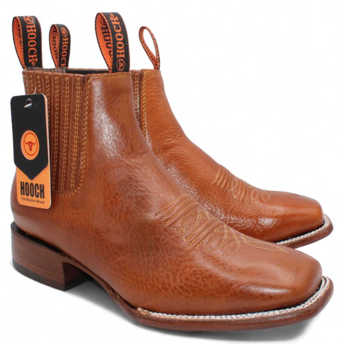Men's Cowboy Boot in Privo Leather Martell Color with Square Toe and L Men's Cowboy Boot in Privo Leather Martell Color with Square Toe and L