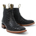 Men's Square Toe Ankle Boots Monster Fish Print Black - La Carreta