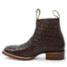 Men's Square Toe Ankle Boots Monster Fish Print Brown - La Carreta