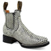 Men's Square Toe Ankle Boots Python Print Brown - La Carreta