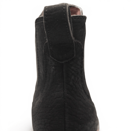 Mens Square Toe Botin Black – Bull Shoulder Leather Rubber Sole Western Boot H42PU0572 - Hooch Boots