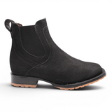 Mens Square Toe Botin Black – Bull Shoulder Leather Rubber Sole Western Boot H42PU0572 - Hooch Boots