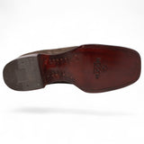 Men's Suede Leather Square Toe Ankle Boots - Chocolate - Hooch