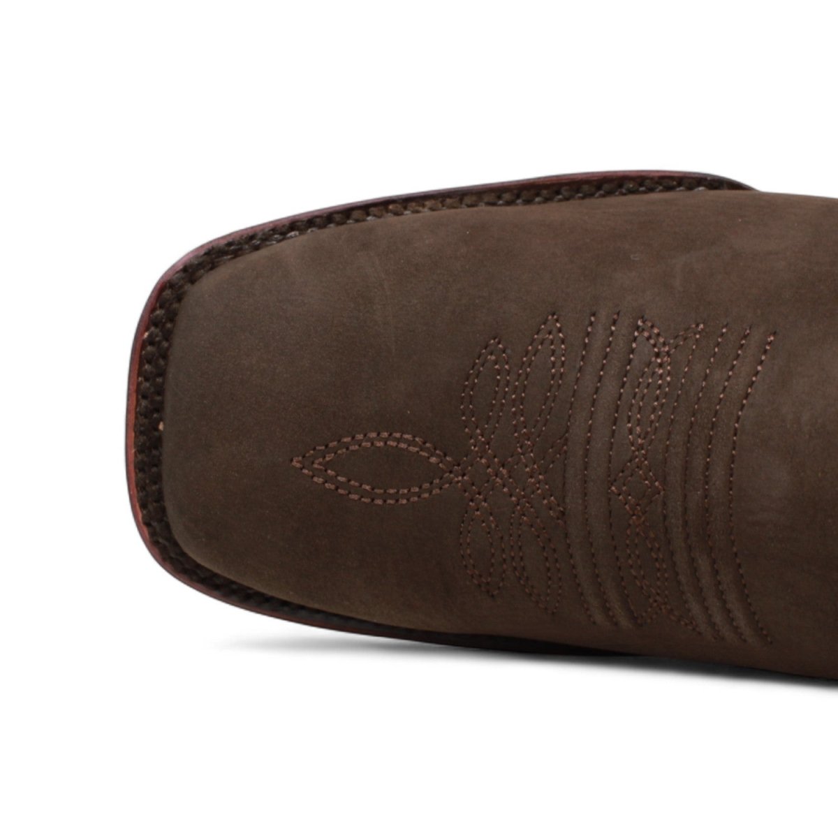 Men's Suede Leather Square Toe Ankle Boots - Chocolate - Hooch