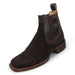 Men's Suede Leather Square Toe Ankle Boots - Chocolate - Hooch Boots