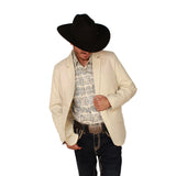 Mens Western Blazer with Suade Shoulder - Lamasini