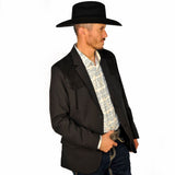 Mens Western Blazer with Suade Shoulder - Lamasini