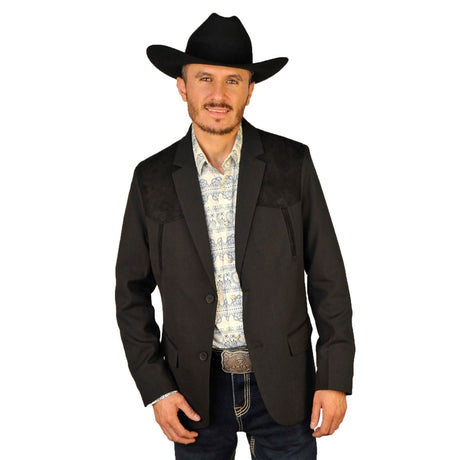 Mens Western Blazer with Suade Shoulder - Lamasini