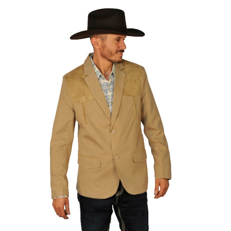 Mens Western Blazer with Suade Shoulder - Lamasini