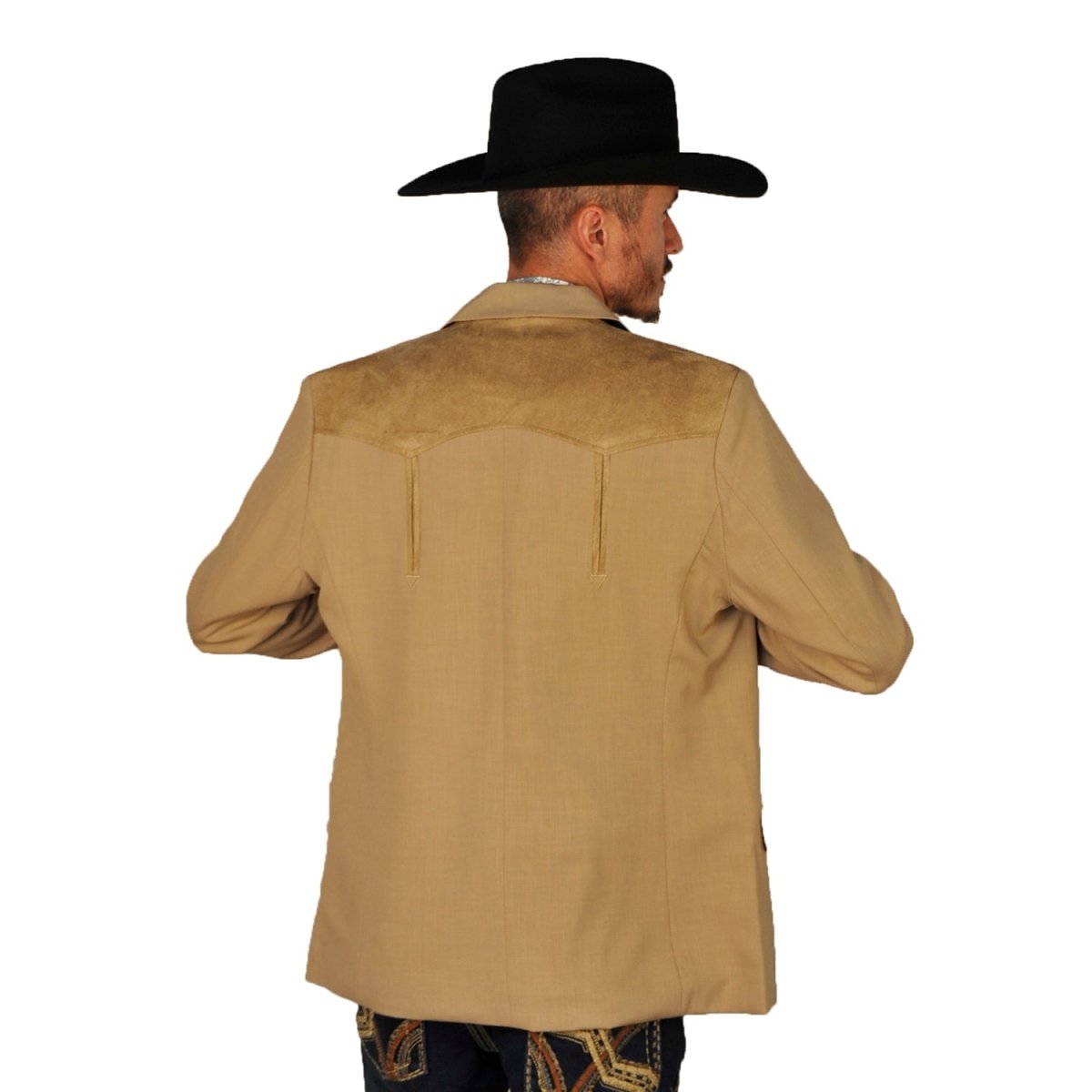 Mens Western Blazer with Suade Shoulder - Lamasini