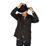 Mens Western Blazer with Suade Shoulder - Lamasini