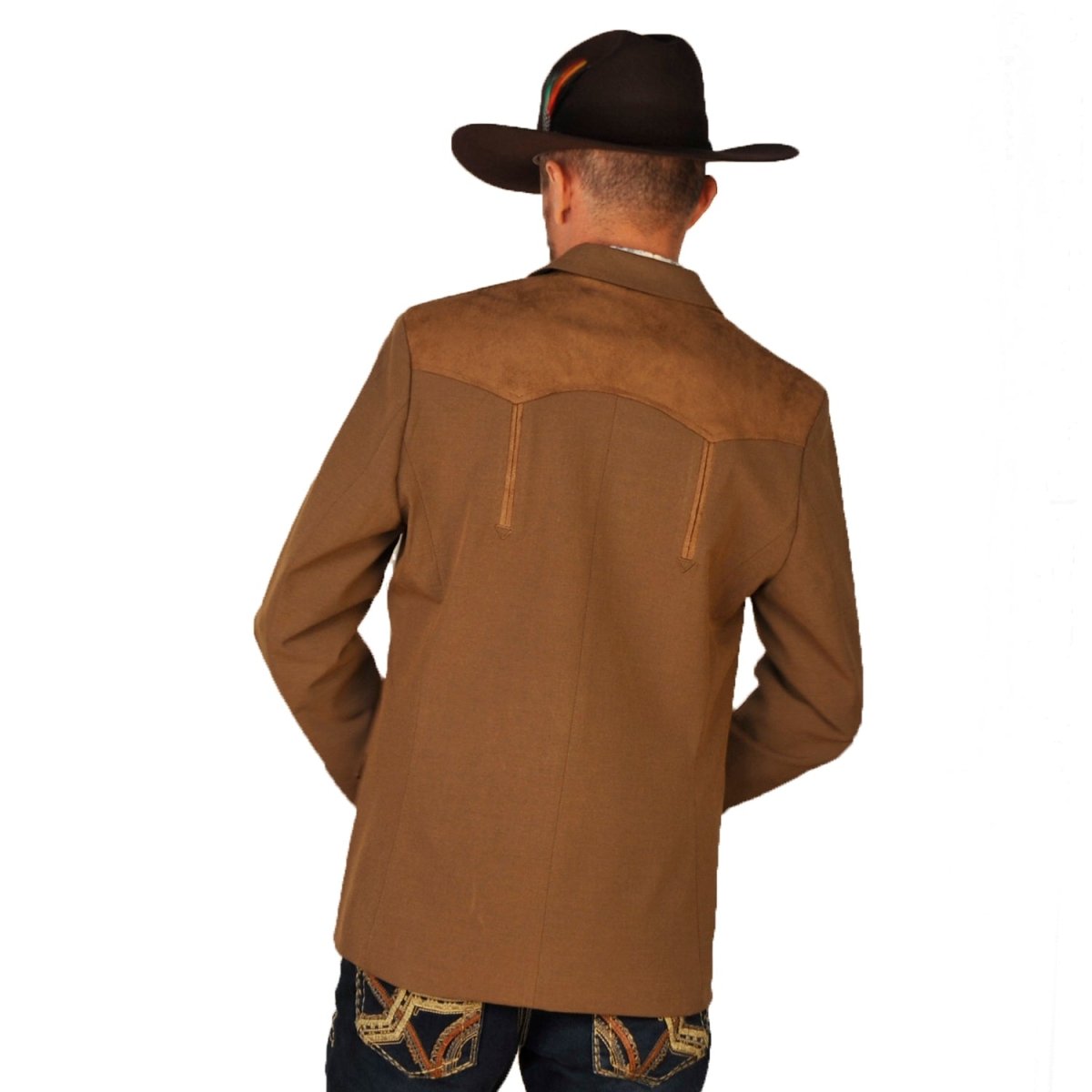 Mens Western Blazer with Suade Shoulder - Lamasini