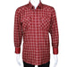 Men's White Diamonds Long Sleeve Western Shirt - Burgundy - White Diamonds Boots