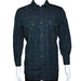 Men's White Diamonds Long Sleeve Western Shirt - Green & Blue - White Diamonds Boots