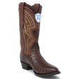 Men's Original Brown Caiman Belly Round Toe Boots - Wild West Boots - Side View