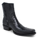 Men's Wild West Genuine Ostrich & Deer European Square Toe Short Boots - Black - Wild West Boots