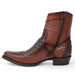 Men's Wild West Genuine Ostrich & Deer European Square Toe Short Boots - Brown - Wild West Boots