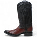 Men's Wild West Genuine Ostrich European Square Toe Boot - Burgundy - Wild West Boots