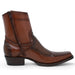 Men's Wild West Genuine Ostrich Leg & Deer European Square Toe Short Boots - Brown - Wild West Boots