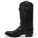 Men's Wild West Genuine Ostrich Leg Round Toe Short Boots - Black - Wild West Boots