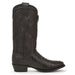 Men's Wild West Genuine Ostrich Round Toe Short Boots - Black - Wild West Boots