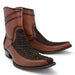 Men's Wild West Genuine Python & Deer European Square Toe Short Boots - Brown - Wild West Boots