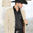 Saco vaquero para caballero Montero modelo 2189 color bEIGE, con solapa clásica, botones frontales y detalles decorativos en bolsillos, estilo western elegante.