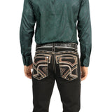 Montero Men's Black Modern Boot Denim Jeans - MON 4638 - Montero