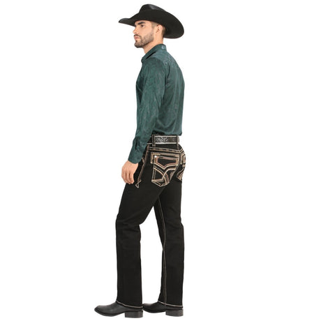 Montero Men's Black Modern Boot Denim Jeans - MON 4638 - Montero