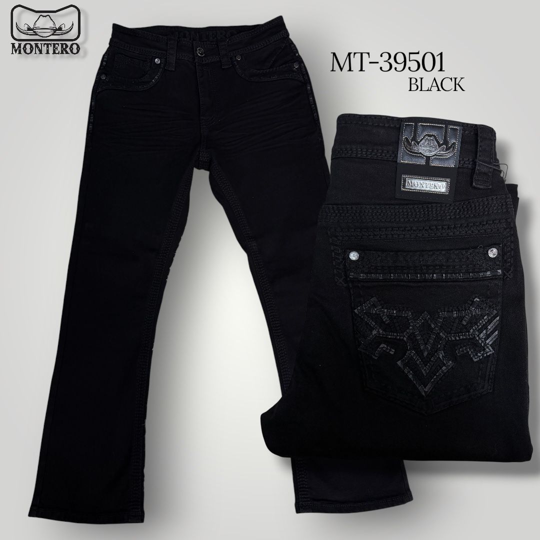 Montero Men's Blue Modern Boot Denim Jeans - MON 39501 - Montero